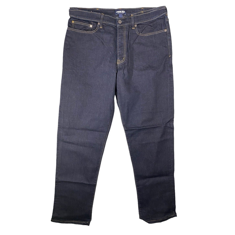 Lands' End Men's Traditional Fit Jeans Dark Rinse Size 37x34